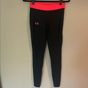 Under Armour Black Leggings with Pink Waistband